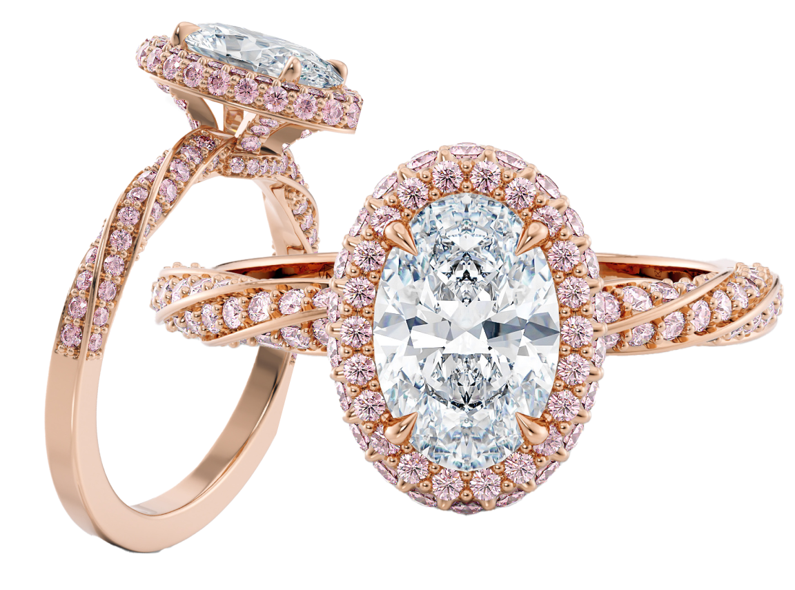 Home 19 Engagement rings halo with pink diamonds